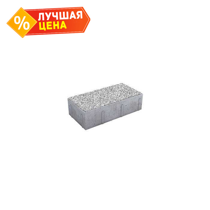 Плитка тротуарная Прямоугольник (Ла-Линия) Б.10.П.8 Стоунмикс бело-черный, 300х150х80 мм